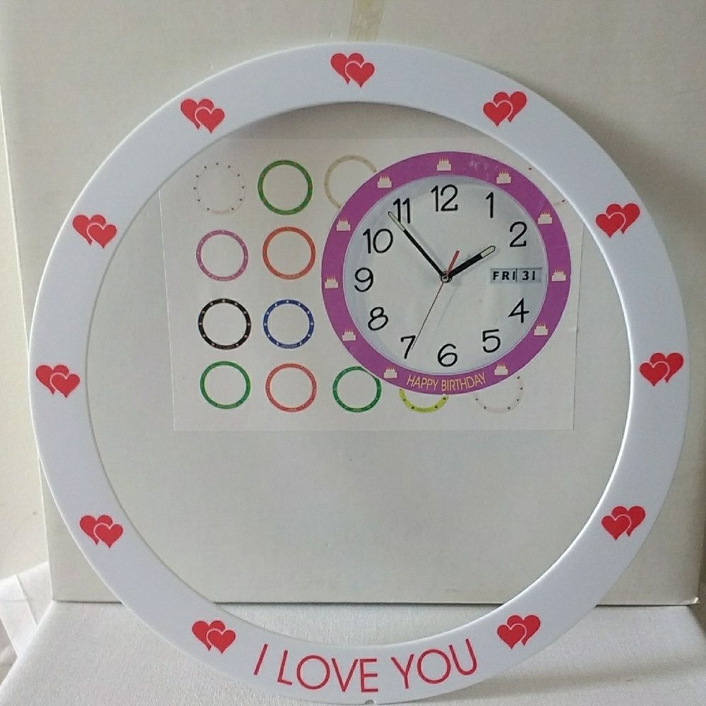 All Occasion Wall Clock With 8 Interchangeable Rings - Picture 8 of 10